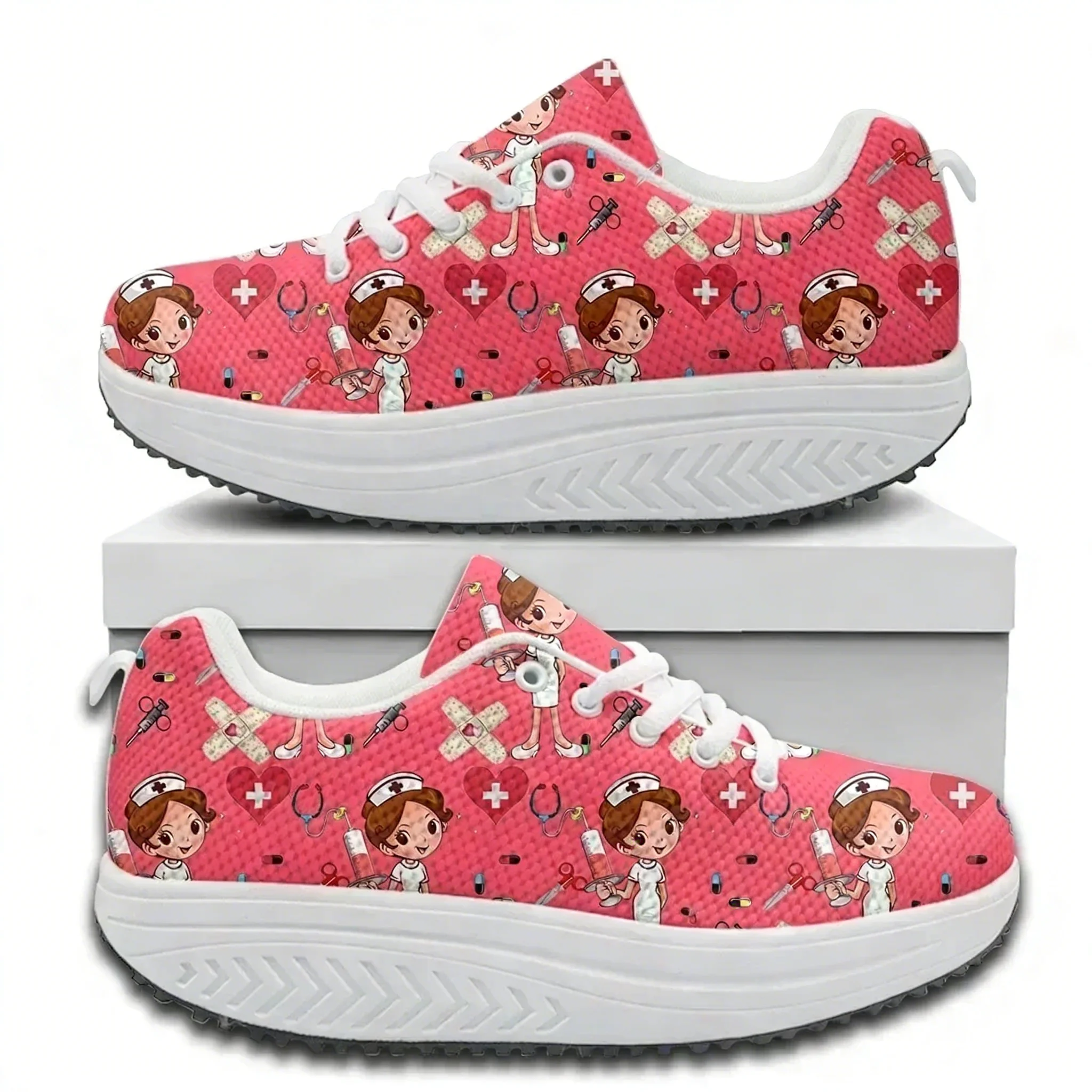 Care For Sneaker - Sepatu Sneakers Platform Bertali Nyaman Motif